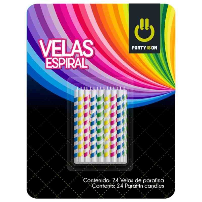 VELA ESPIRAL 6CM. PAYASO BL. C24 PZ. COL. MIX SURT. C.24