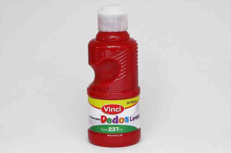 PINTURA DEDOS LAVABLE VINCI 237ML.ROJO E.6
