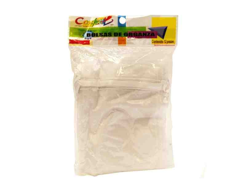 BOLSA ORGANZA CONFETTI 12X15CM.BLANCO E.12