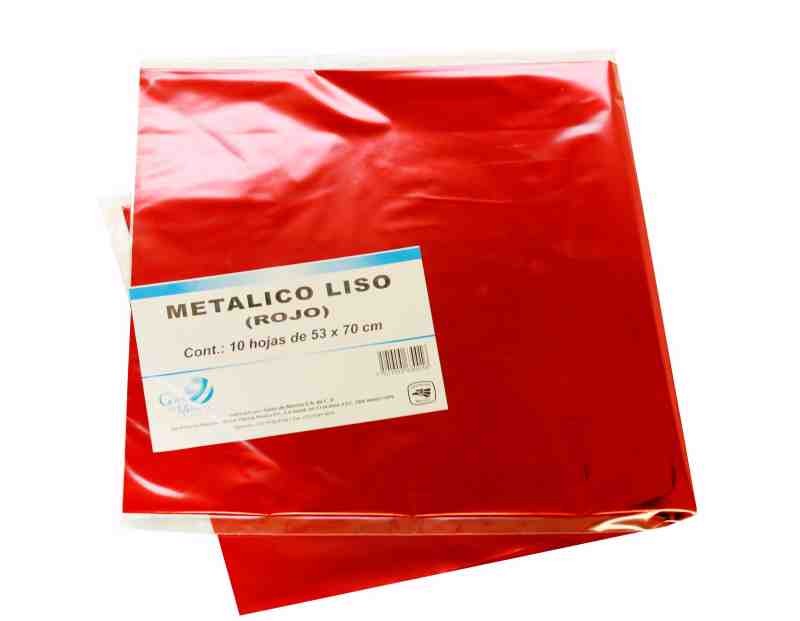PAPEL MET. 53X70CM. ROJO E.10 C.100