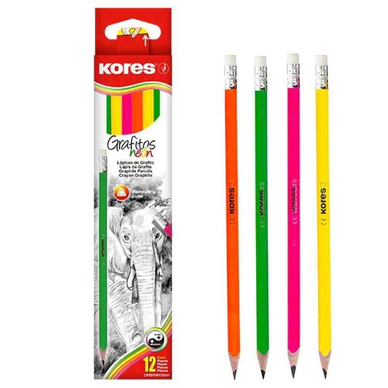 LAPIZ GRAFITO 2 NEON KORES TRIANG. E.72 C.576