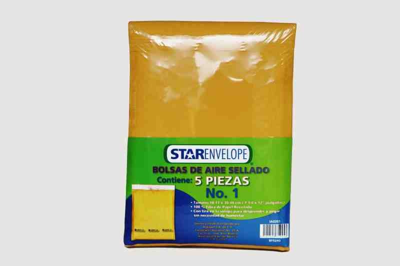 SOBRE BOLSA BURBUJA AIRE 1 STAR18.41X30.48CM.PAQ.C5 E6