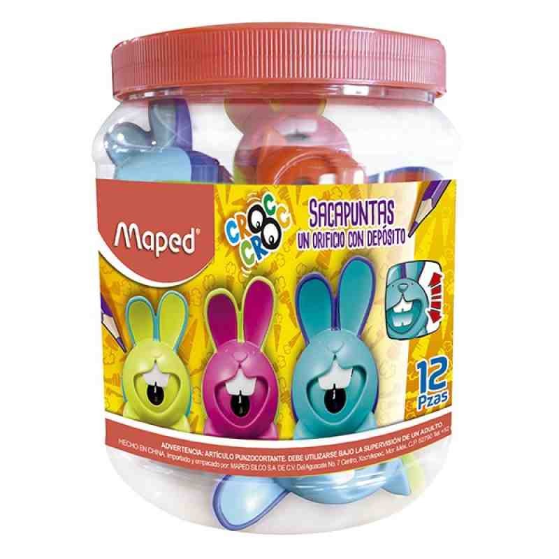 SACAPUNTAS PLAST. CDEP. SENCILLO CROC CROC MAPED.E12 48