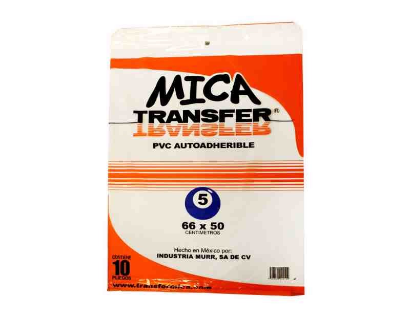 MICA ADHESIVA TRANSP. TRANSFER 66X50CM.5.0 MIL. E10 C250