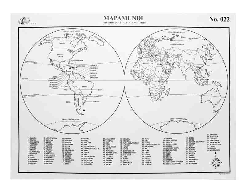 MAPA MAPAMUNDI CN 022 RAF 46X34