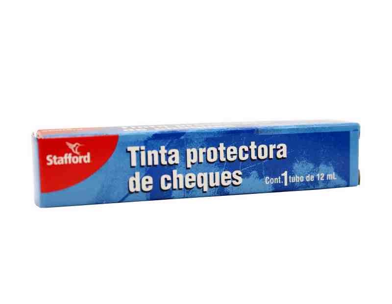 TINTA PROTECTOR DE CHEQUES STAFFORD AZUL 12ML. E10 C120
