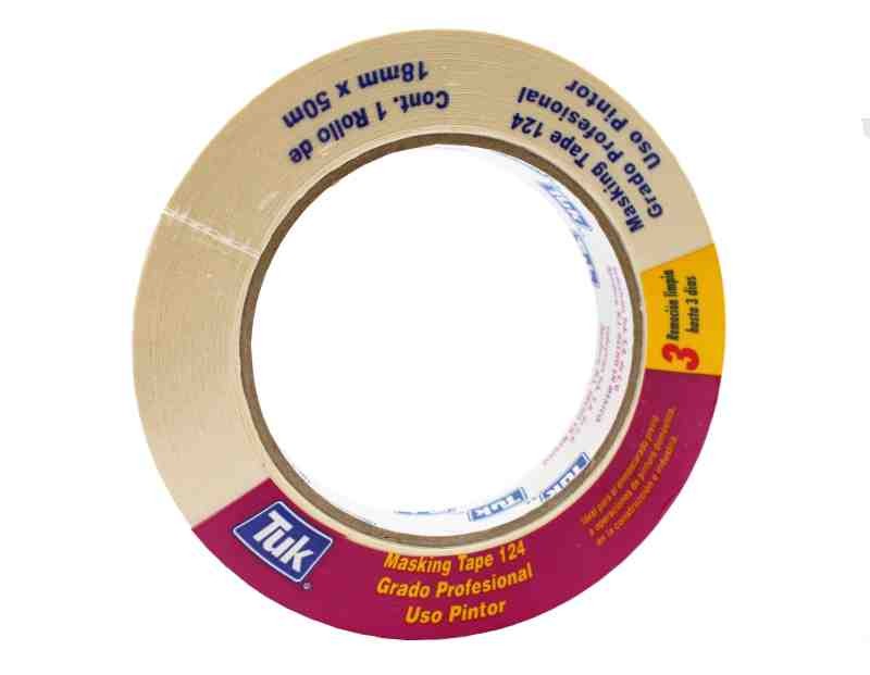 CINTA MASKING TAPE 18X50M. 124 TUK BOLSA MORADA PRO. C48