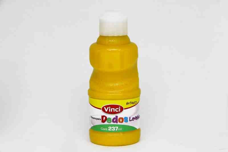 PINTURA DEDOS LAVABLE VINCI 237ML.AMARILLO E.6